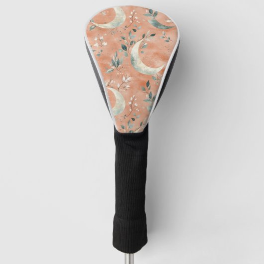 Boho Himmelsmond-Blumenmuster (5) Golf Headcover (Vorderseite)