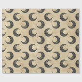 Boho Himmelsmond Goldmuster Geschenkpapier (Flach)
