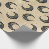 Boho Himmelsmond Goldmuster Geschenkpapier (Ecke)