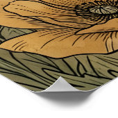 Boho Himmelsmond Halbmond Berg Fluss Poster (Ecke)