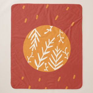 Boho Himmelssonne Botanisches Blatt Musterdecke Sherpadecke