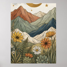 Boho Himmelsstern Gebirgs-Sukkulente Poster