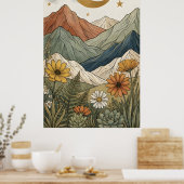 Boho Himmelsstern Gebirgs-Sukkulente Poster (Küche)