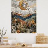Boho Himmelsziege Mondfinsternis Mond Poster (Küche)