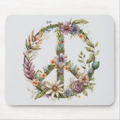 Boho-Hippie 60er 70er Friedenszeichen Mousepad (Vorne)