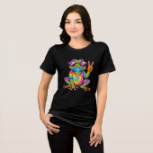 Boho Hippie 60er 70er Friedenszeichen Tri-Blend Shirt (Vorderseite voll)