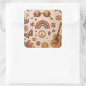 Boho-Hippie-Aufkleber Quadratischer Aufkleber (Tasche)