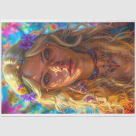 Boho Hippie Blume Child Chic Decoupage Seidenpapier