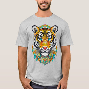 Boho Hippie Blumen Jahr des Tigers Kunst T-Shirt