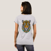 Boho Hippie Blumenjahr der Tiger Art T-Shirt (Schwarz voll)