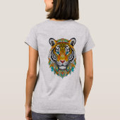 Boho Hippie Blumenjahr der Tiger Art T-Shirt (Rückseite)