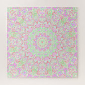 Boho Hippie Eclectic Funky Colorful Pastel Mandala Puzzle (Horizontal)