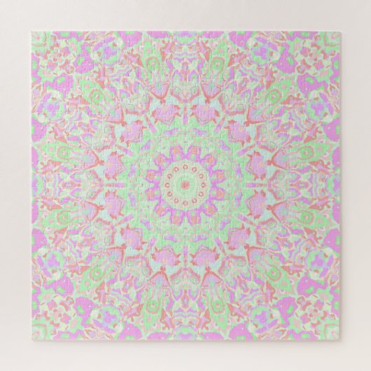 Boho Hippie Eclectic Funky Colorful Pastel Mandala Puzzle (Vertikal)