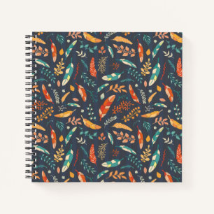 Boho Hippie Feather Pattern Notizblock