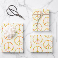 Boho Hippie Floral Peace Signature Muster in Gelb
