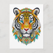 Boho Hippie Floral Year of the Tiger Art Postkarte (Vorderseite)