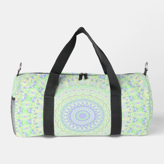 Boho Hippie Funky Eclectic Spring Pastel Mandala Duffle Bag (Rückseite)