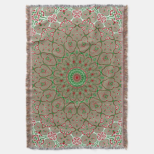 Boho Hippie Funky Trippy Verziert Christmas Mandal Decke (Vorderseite Vertikal)