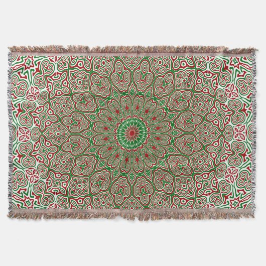 Boho Hippie Funky Trippy Verziert Christmas Mandal Decke (Vorderseite)