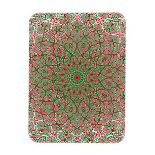 Boho Hippie Funky Trippy Verziert Christmas Mandal Magnet