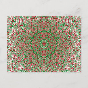 Boho Hippie Funky Trippy Verziert Christmas Mandal Postkarte