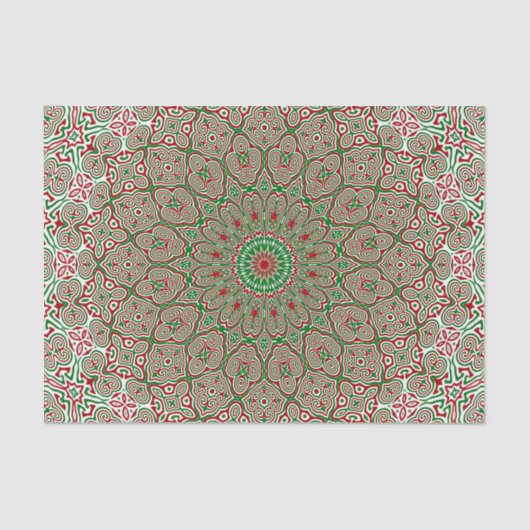 Boho Hippie Funky Trippy Verziert Christmas Mandal Seidenpapier (Vorderseite)