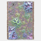 Boho Hippie Groovy Shiny Colorful Rainbow Fraktal Decke (Vorderseite Vertikal)