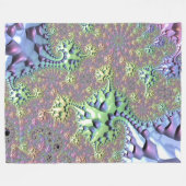 Boho Hippie Groovy Shiny Colorful Rainbow Fraktal Fleecedecke (Vorderseite (Horizontal))