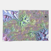 Boho Hippie Groovy Shiny Colorful Rainbow Fraktal Geschirrtuch (Horizontal)