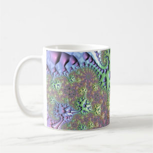 Boho Hippie Groovy Shiny Colorful Rainbow Fraktal Kaffeetasse