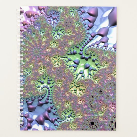 Boho Hippie Groovy Shiny Colorful Rainbow Fraktal Planer (Vorderseite)