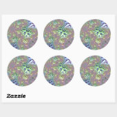 Boho Hippie Groovy Shiny Colorful Rainbow Fraktal Runder Aufkleber (Blatt)