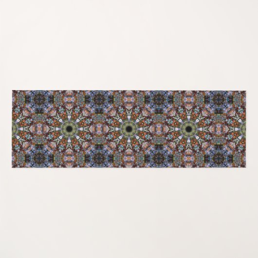 Boho Hippie Mandala Tile Abstrakt Yogamatte (Vorderseite (Horizontal))