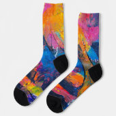 Boho hippie pastellfarbener Regenbogen Einhorn gef Socken (Linkes Detail)