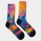 Boho hippie pastellfarbener Regenbogen Einhorn gef Socken (Rechts)