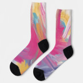 Boho hippie pastellfarbener Regenbogen Einhorn gef Socken (Linkes Detail)