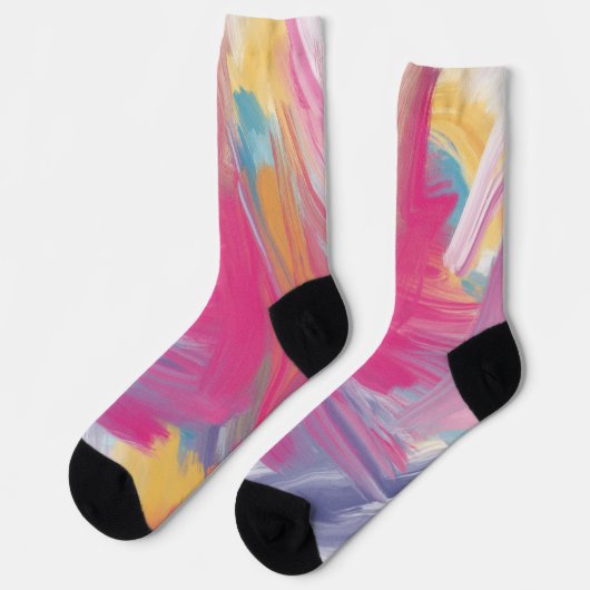 Boho hippie pastellfarbener Regenbogen Einhorn gef Socken (Linkes Detail)