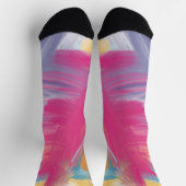 Boho hippie pastellfarbener Regenbogen Einhorn gef Socken (Oben)
