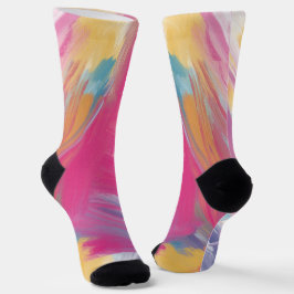 Boho hippie pastellfarbener Regenbogen Einhorn gef Socken