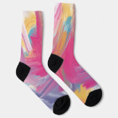 Boho hippie pastellfarbener Regenbogen Einhorn gef Socken (Rechts)