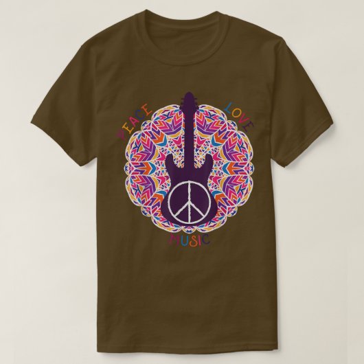 BoHo Hippie Peace Liebe Retro Music T-Shirt (Design vorne)