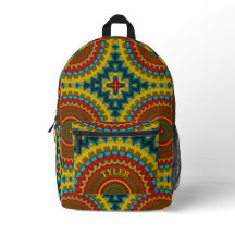 Boho Hippie Red Yellow Blue Vintag Tribal Ethnic