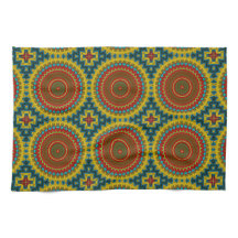 Boho Hippie Red Yellow Blue Vintag Tribal Ethnic