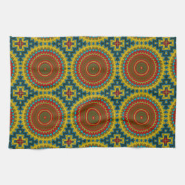 Boho Hippie Red Yellow Blue Vintag Tribal Ethnic Geschirrtuch