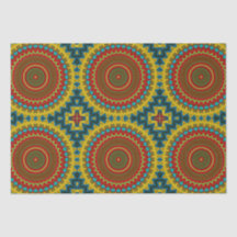 Boho Hippie Red Yellow Blue Vintag Tribal Ethnic