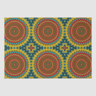 Boho Hippie Red Yellow Blue Vintag Tribal Ethnic Seidenpapier