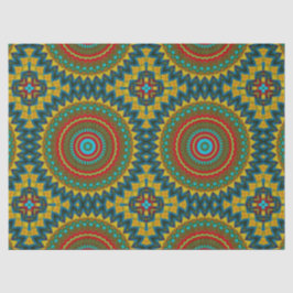 Boho Hippie Red Yellow Blue Vintag Tribal Ethnic Seidenpapier