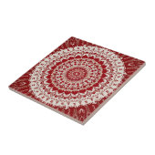 Boho Hippie Tibetan Inspiriert Red Mandala Fliese (Seite)