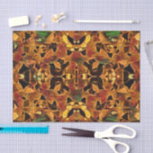 Boho Hippie Tribal Brown Green Red Pattern Seidenpapier (Handwerk)