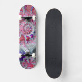 Boho Hippie Trippy Funky Nautilus Spiral Fraktal Skateboard (Vorderseite)